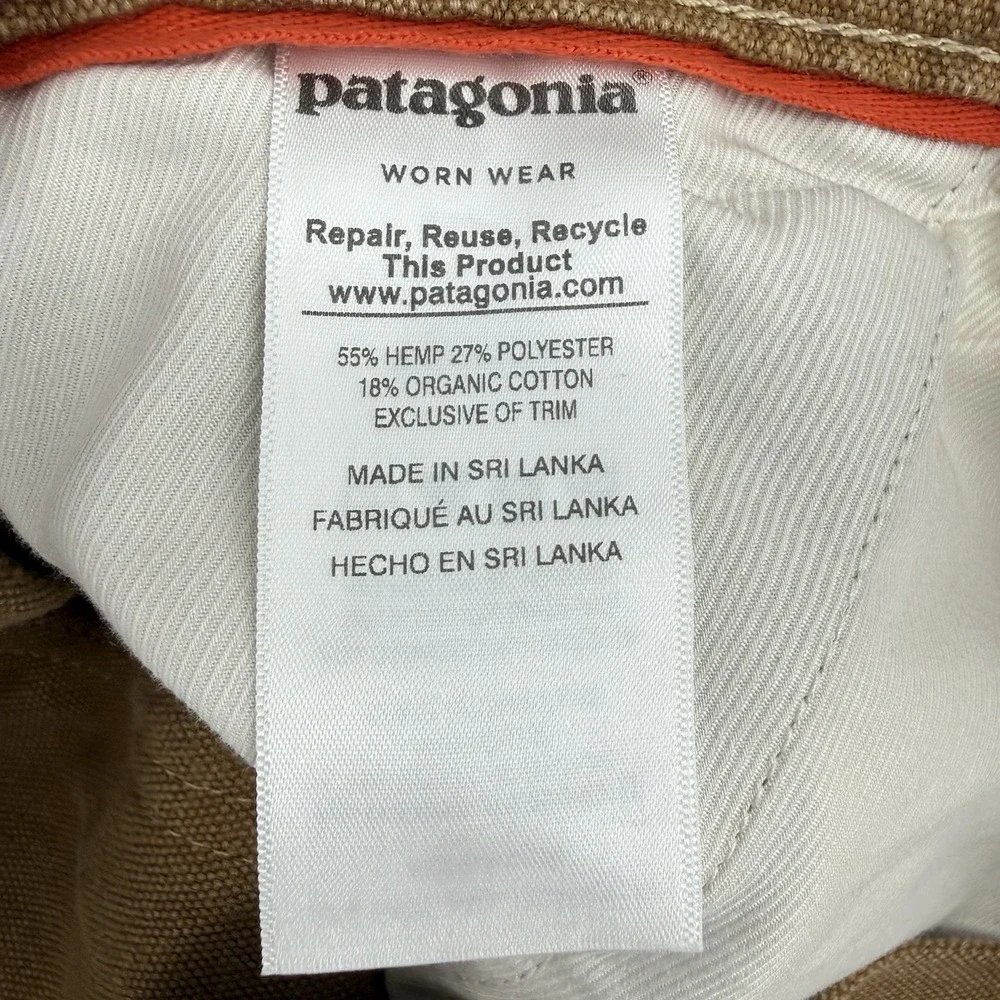 Patagonia Pants Womens 30 Iron Forge Hemp Canvas Double Knees Brown Outdoor - Picture 6 of 15